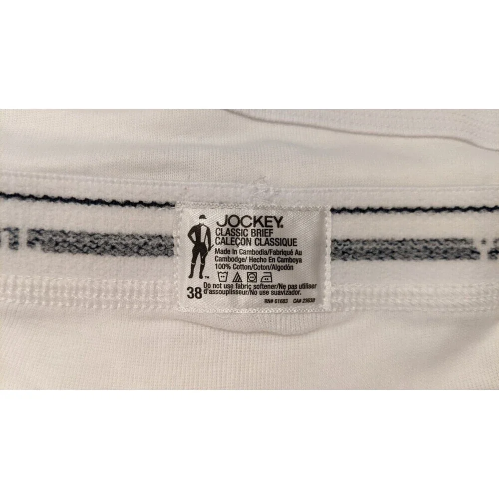 Men's Lot of 2 JOCKEY Vintage NEW Classic Y-Front 100% Cotton Brief Size 38